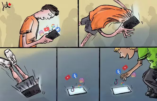 Le dessin paru en une du « Monde » daté du jeudi 2 avril, signé par le dessinateur italien Emanuele Del Rosso.