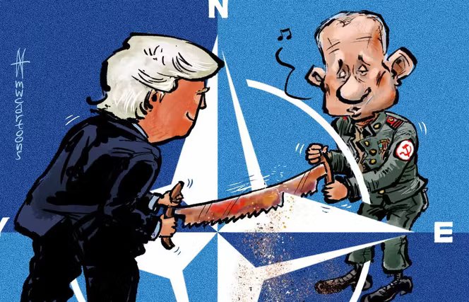 Le dessin paru en une du « Monde » daté du jeudi 9 avril, signé par le dessinateur néerlandais Maarten Wolterink.