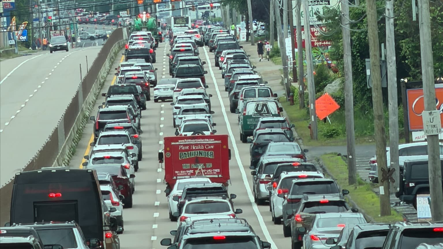 Les bouchons pour se rendre à Foxborough pour assister à Norvège-France, le 26 juin 2026.