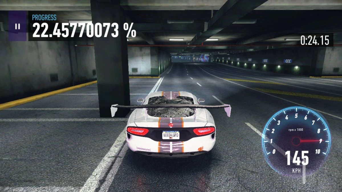 TV displaying car video game