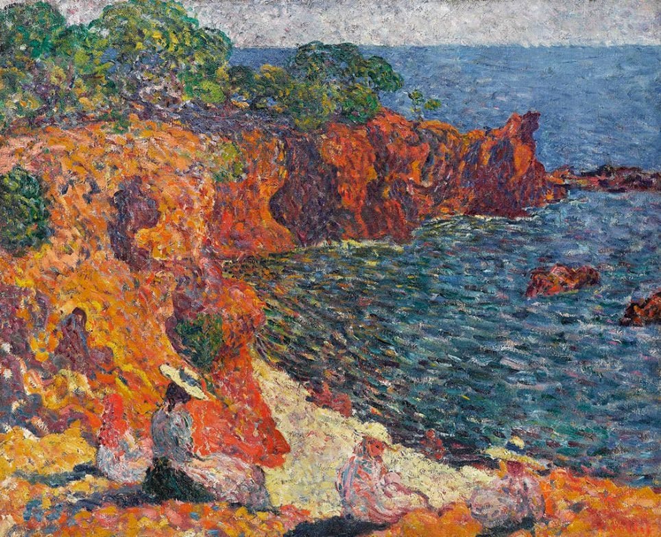 Louis Valtat, La Famille Bompard sur les rochers à Agay