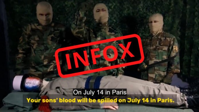 Infox : la propagande russe derrière une nouvelle vidéo de menaces terroristes contre la France Infox : la propagande russe derrière une nouvelle vidéo de menaces terroristes contre la France