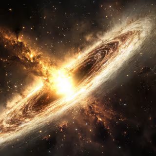 Trou noir : le souffle équivalent à plusieurs milliards d'explosions de supernovae secoue un amas de galaxies 2 Une vue d'artiste d'un trou noir supermassif devenant un quasar en absorbant de la matière qui tombe sur lui. © vadosloginov, Adobe Stock