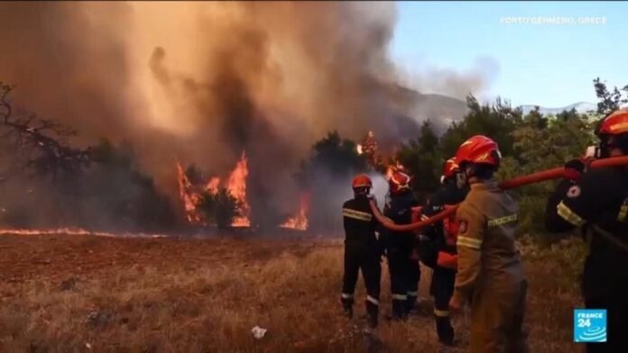 Grèce : les incendies proches d'Athènes font rage depuis cinq jours