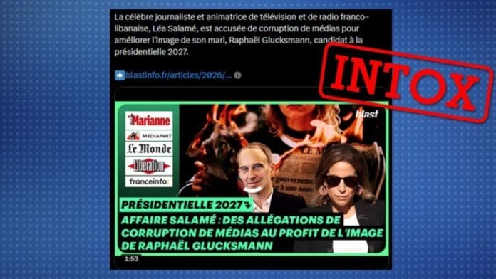Traduite en plusieurs langues, une intox visant Léa Salamé et Raphaël Glucksmann manque sa cible ? Traduite en plusieurs langues, une intox visant Léa Salamé et Raphaël Glucksmann manque sa cible ?
