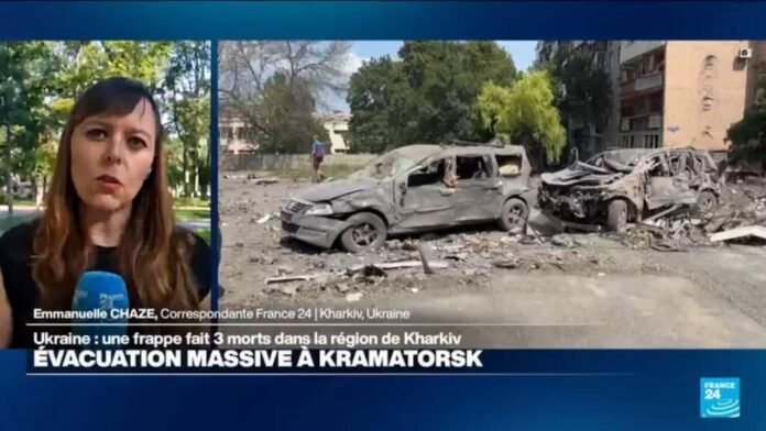 Ukraine : évacuation massive de familles face aux attaques russes à Kramatorsk