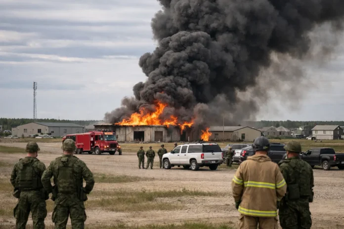 Explosion et incendie à la base militaire de Wainwright, en Alberta